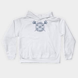 Vintage hipster navy tattoo print with tridents and anchors Kids Hoodie